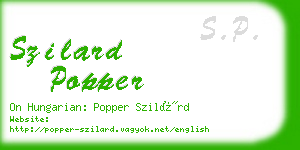 szilard popper business card